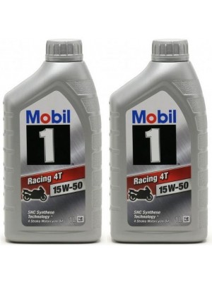 Mobil1 Racing 4T 15W-50 Motorrad Motoröl 2x 1l = 2 Liter