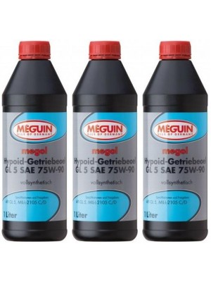 Meguin megol 4650 Hypoid-Getriebeöl GL5 SAE 75W-90 (vollsynth.) 3x 1l = 3 Liter