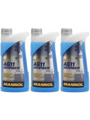 Mannol Kühlerfrostschutz Antifreeze AG11 -40 Fertigmischung 3x 1l = 3 Liter