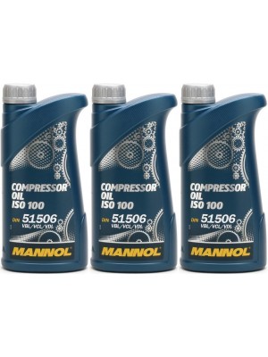 MANNOL Compressor Oil ISO 100 3x 1l = 3 Liter