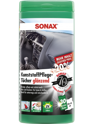 SONAX Kunststoff PflegeTücher glänzend 25 Stück