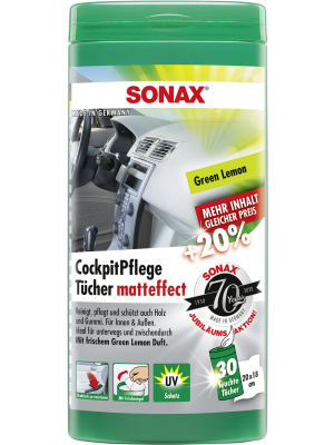 SONAX CockpitPflegeTücher Matteffect Green Lemon Box