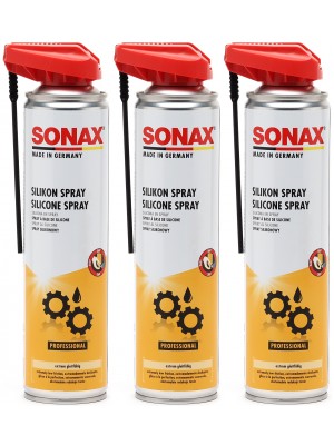 SONAX SilikonSpray mit EasySpray 3x 400 Milliliter