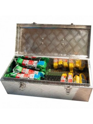 Zurrgurt-Kofferset, mit Alu-Werkzeugbox