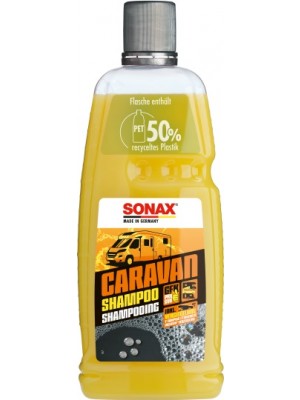 SONAX CARAVAN Shampoo 1 Liter Reinigungskonzentrat mit Wachsanteilen, für alle Oberflächen an Caravan/Bus/Wohnmobil/Wohnwagen | Art-Nr. 07133000
